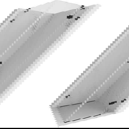 Mexen Lunar sprchovací kút, otvárateľný pravý, 100 x 100 cm, transparentný, čierny - 834-100-100-70-00-P