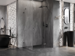 Mexen Lunar sprchovací kút otvárací pravý 90 x 80 cm, transparentný, gun metal - 834-090-080-95-00-P