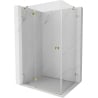 Mexen Lunar sprchovací kút ľavý 100 x 80 cm, transparentný, zlatý - 834-100-080-50-00-L