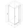 Mexen Lunar L sprchová kabína s otváracími pravými dverami 75 x 70 cm, transparentná, brúsená gun gray - 834L-075-070-66-00-P