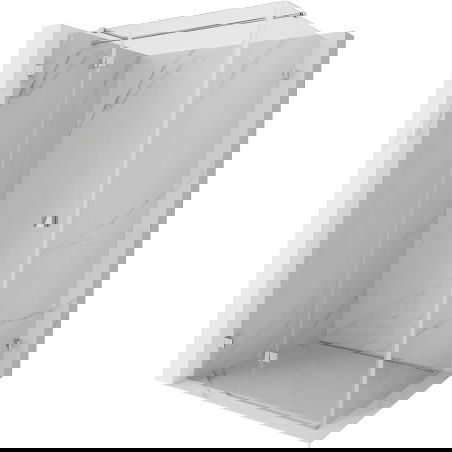Mexen Lunar T sprchový kút otvárací ľavý 135 x 120 cm, transparentný, chróm - 834T-135-120-01-00-L