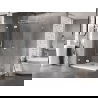 Mexen Lunar T sprchový kút s otváracími dverami vľavo 130 x 70 cm, priehľadný, biely - 834T-130-070-20-00-L