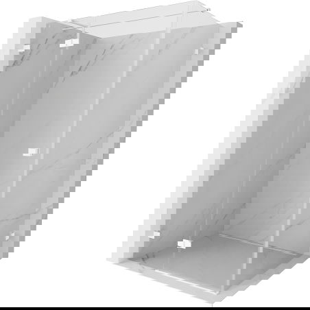 Mexen Lunar T sprchový kút, otvárateľný vľavo 130 x 80 cm, priehľadný, biely - 834T-130-080-20-00-L