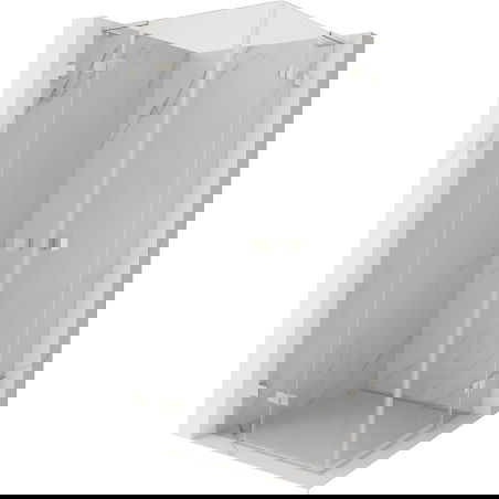 Mexen Lunar L Duo sprchový kút s otváracími dverami 120 x 120 cm, transparentný, brúsený nikel - 834L-120L-120P-97-00