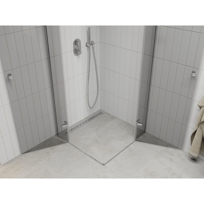 Mexen Roma Duo sprchová kabína s otváracími dverami 70 x 70 cm, transparentná, chróm - 854-070-070-02-00