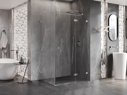 Mexen Lunar T sprchová kabína pravá 110 x 80 cm, transparentná, chróm - 834T-110-080-01-00-P