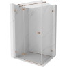 Mexen Lunar T sprchová zástena otváracia ľavá 135 x 120 cm, transparentná, brúsená meď - 834T-135-120-65-00-L