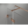 Mexen Lunar T sprchová zástena otváracia ľavá 135 x 120 cm, transparentná, brúsená meď - 834T-135-120-65-00-L