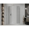 Mexen Roma sprchový kút otvárací 80 x 70 cm, transparentný, chróm + vanička Flat - 854-080-070-01-00-4010