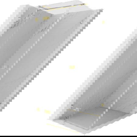 Mexen Lunar T sprchový kút s otváracími ľavými dverami 120 x 120 cm, priehľadný, zlatý kartáčovaný - 834T-120-120-55-00-L