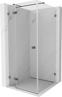 Mexen Lunar T sprchová kabína výklopná ľavá 110 x 110 cm, transparentná, brúsená gun gray - 834T-110-110-66-00-L