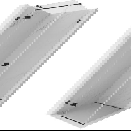 Mexen Lunar T sprchovací kút s otočnými dverami ľavý 110 x 110 cm, priehľadný, čierny - 834T-110-110-70-00-L