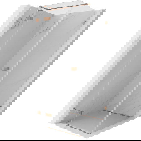Mexen Lunar T sprchová kabína výklopná ľavá 110 x 110 cm, transparentná, brúsená meď - 834T-110-110-65-00-L