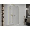 Mexen Roma sprchová kabína, kyvné dvere 90 x 90 cm, transparentnéné, zlatá + závesný bidet Flat - 854-090-090-50-00-4010
