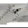 Mexen Roma sprchová kabína, kyvné dvere 90 x 90 cm, transparentnéné, zlatá + závesný bidet Flat - 854-090-090-50-00-4010