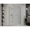 Mexen Roma sprchová kabína, kyvné dvere 80 x 90 cm, transparentnéné, zlatá + závesný bidet Flat - 854-080-090-50-00-4010