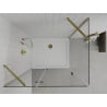 Mexen Roma sprchová kabína, kyvné dvere 80 x 90 cm, transparentnéné, zlatá + závesný bidet Flat - 854-080-090-50-00-4010