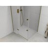 Mexen Roma sprchová kabína, kyvné dvere 80 x 90 cm, transparentnéné, zlatá + závesný bidet Flat - 854-080-090-50-00-4010