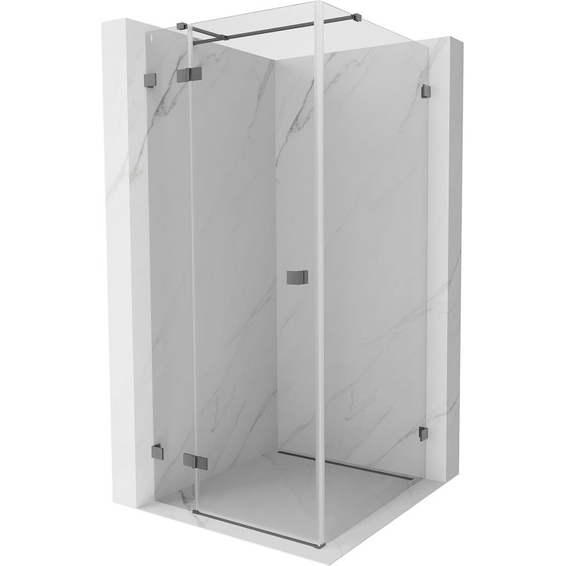 Mexen Lunar T sprchovací kút s otváracími dverami ľavý 110 x 110 cm, transparentný, gun metal - 834T-110-110-95-00-L