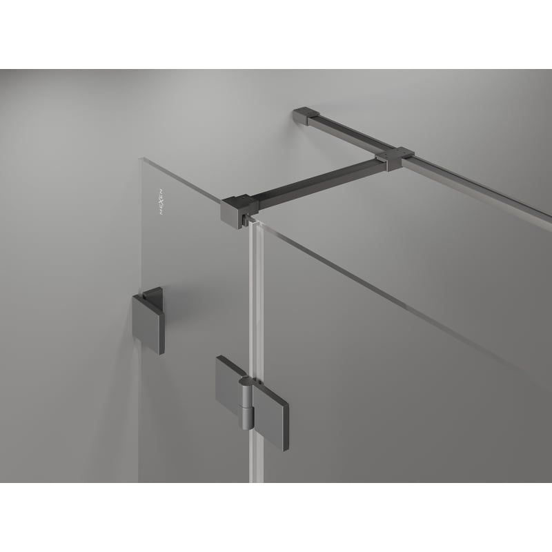 Mexen Lunar T sprchový kút výklopný ľavý 130 x 120 cm, transparentný, gun metal - 834T-130-120-95-00-L