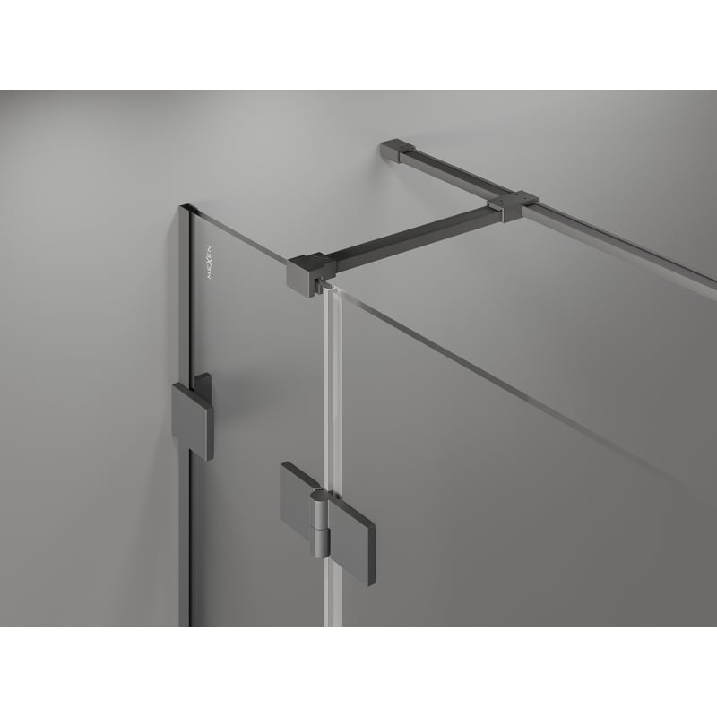 Mexen Lunar T sprchový kút výklopný ľavý 130 x 120 cm, transparentný, gun metal - 834T-130-120-95-00-L