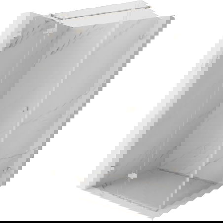 Mexen Lunar T sprchová kabína otváracia ľavá 135 x 110 cm, priehľadná, kartáčovaný nikel - 834T-135-110-97-00-L