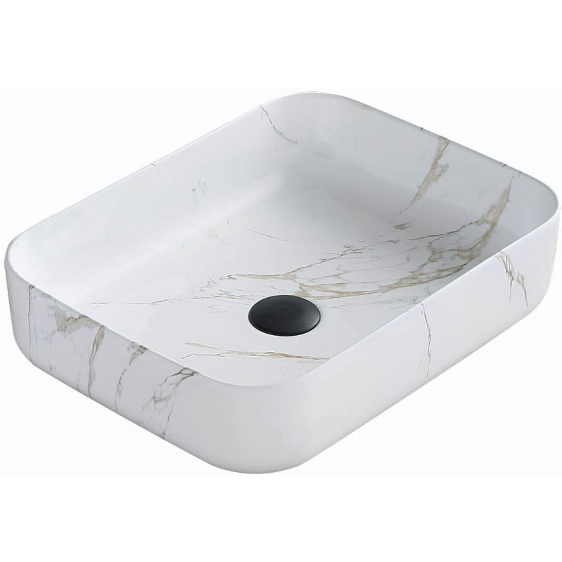 Mexen Carla umiestniteľné umývadlo 50 x 39 cm, biela kameň - 21555091