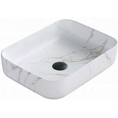 Mexen Carla umiestniteľné umývadlo 50 x 39 cm, biela kameň - 21555091
