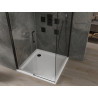 Mexen Omega posuvná sprchová kabína 100 x 100 cm, priehľadná, čierna + vanička Flat, biela - 825-100-100-70-00-4010B