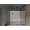 Mexen Omega posuvná sprchová kabína 100 x 100 cm, priehľadná, čierna + vanička Flat, biela - 825-100-100-70-00-4010B