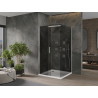 Mexen Omega posuvná sprchová kabína 100 x 100 cm, grafitová, chróm + Flat vanička, biela - 825-100-100-01-40-4010