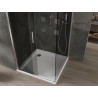 Mexen Omega posuvná sprchová kabína 100 x 100 cm, grafitová, chróm + Flat vanička, biela - 825-100-100-01-40-4010