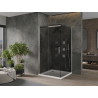 Mexen Omega posuvná sprchová kabína 100 x 100 cm, grafitová, chróm + Flat vanička, biela - 825-100-100-01-40-4010