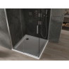 Mexen Omega posuvná sprchová kabína 100 x 100 cm, grafitová, chróm + Flat vanička, biela - 825-100-100-01-40-4010
