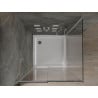 Mexen Omega sprchovací kút posuvný 100 x 100 cm, transparentný, chróm + vanička Flat - 825-100-100-01-00-4010