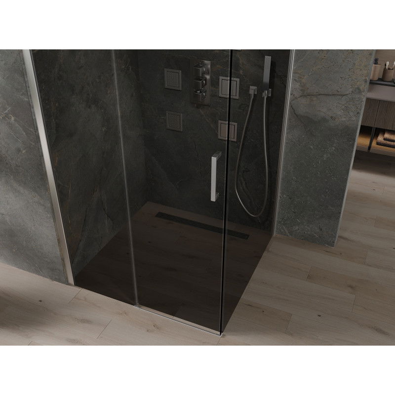 Mexen Omega posuvná sprchová kabína 100 x 100 cm, grafitová, chróm - 825-100-100-01-40