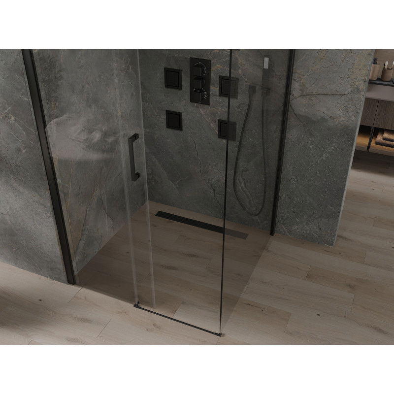 Mexen Omega posuvná sprchová kabína 100 x 100 cm, transparentná, čierna - 825-100-100-70-00
