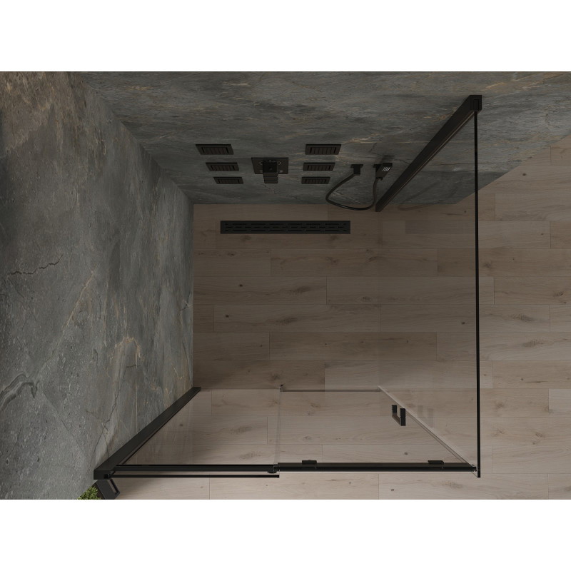 Mexen Omega 100 x 100 cm posuvná sprchová kabína, transparentná, čierna - 825-100-100-70-00