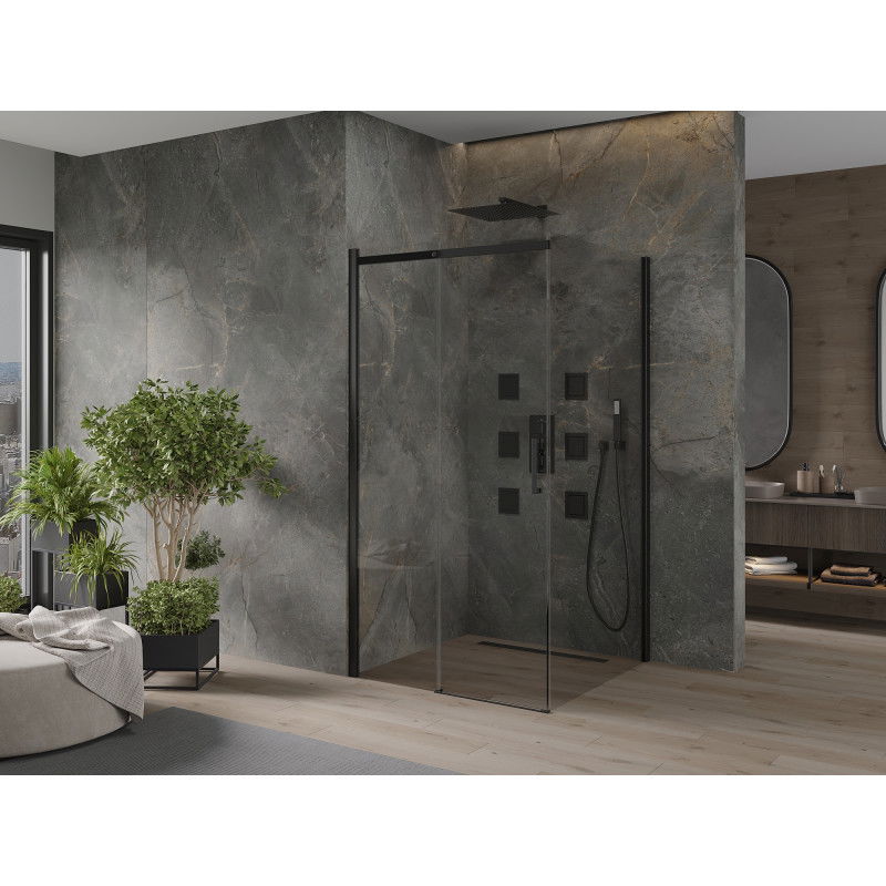 Mexen Omega posuvná sprchová kabína 100 x 100 cm, transparentná, čierna - 825-100-100-70-00