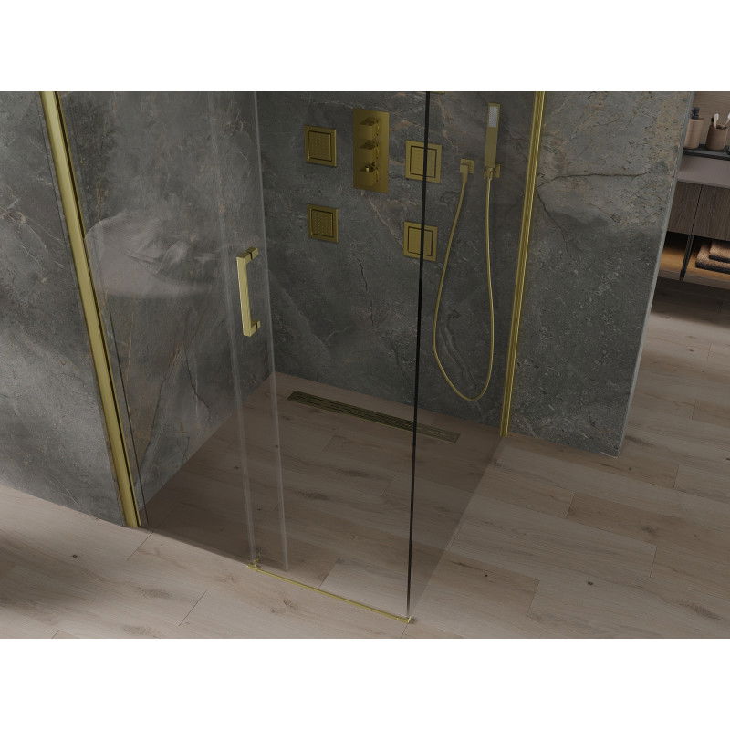 Mexen Omega posuvná sprchová kabína 100 x 100 cm, transparentná, zlatá - 825-100-100-50-00