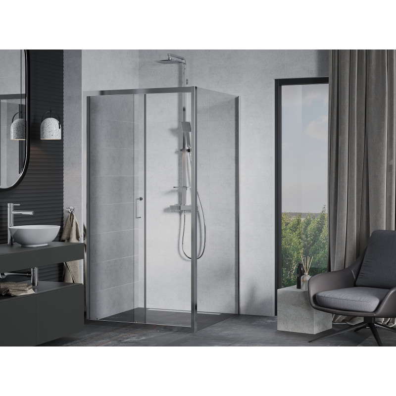 Mexen Apia posuvná sprchová kabína 90 x 90 cm, transparentná, chrómová - 840-090-090-01-00