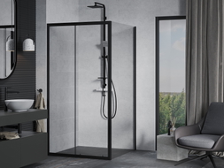Mexen Apia posuvný sprchovací kút 90 x 90 cm, transparentný, čierny - 840-090-090-70-00