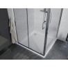 Mexen Apia posuvná sprchová kabína 90 x 90 cm, transparentná, chróm + základňa Flat - 840-090-090-01-00-4010