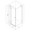 Mexen Lunar sprchovací kút, kývavé dvere, ľavý 80 x 80 cm, priehľadný, brúsená meď - 834-080-080-65-00-L