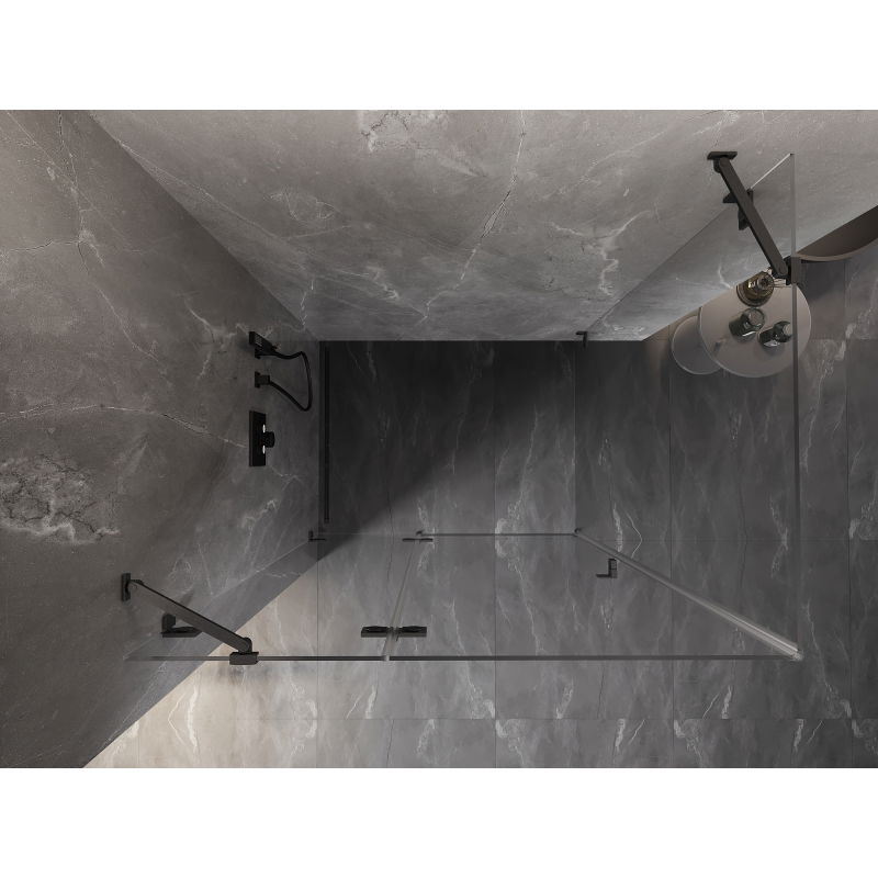 Mexen Lunar otočná sprchová kabína ľavá 85 x 80 cm, transparentná, brúsená gun grey - 834-085-080-66-00-L