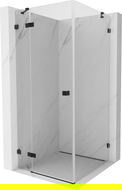 Mexen Lunar sprchovací kút s otváracím ľavým sklom 80 x 80 cm, priehľadný, čierny - 834-080-080-70-00-L