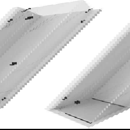 Mexen Lunar sprchová kabína otváracia ľavá 90 x 80 cm, transparentná, čierna - 834-090-080-70-00-L