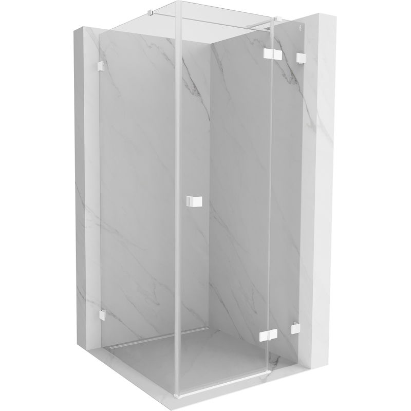 Mexen Lunar T sprchový kút, pravý 110 x 110 cm, transparentný, biela - 834T-110-110-20-00-P