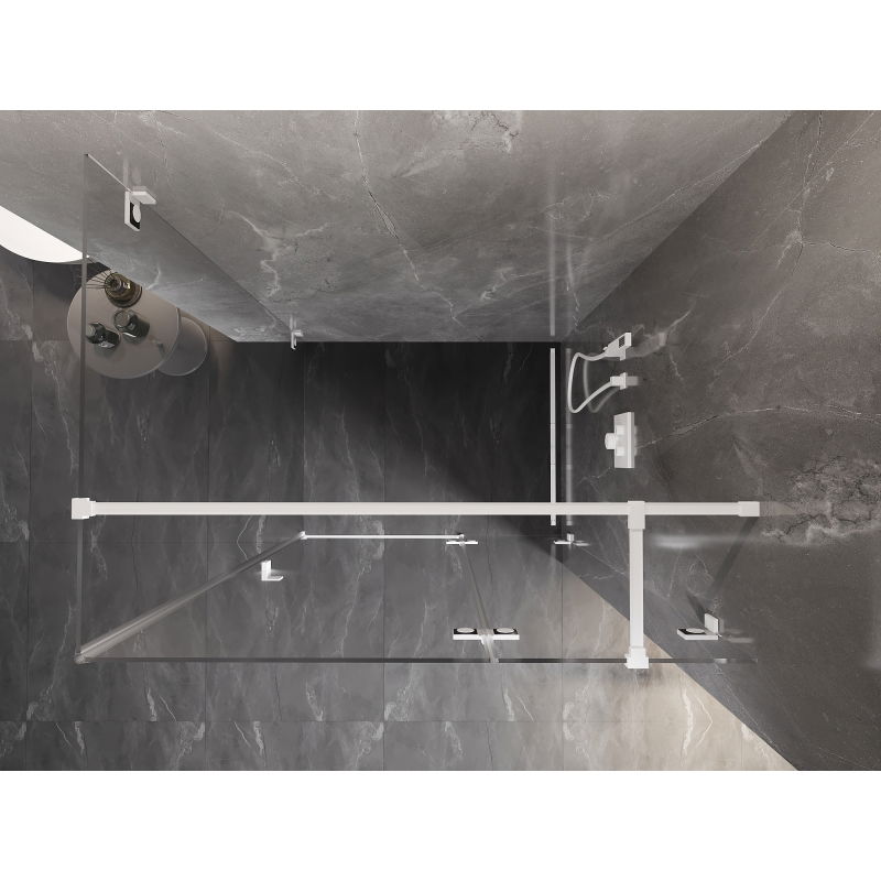 Mexen Lunar T sprchová kabína otočná pravá 115 x 110 cm, priehľadná, biela - 834T-115-110-20-00-P