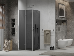 Mexen Lima skladací sprchovací kút 90 x 90 cm, grafit, chróm - 856-090-090-01-40